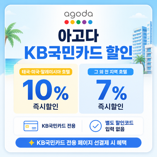 아고다 KB국민카드 할인