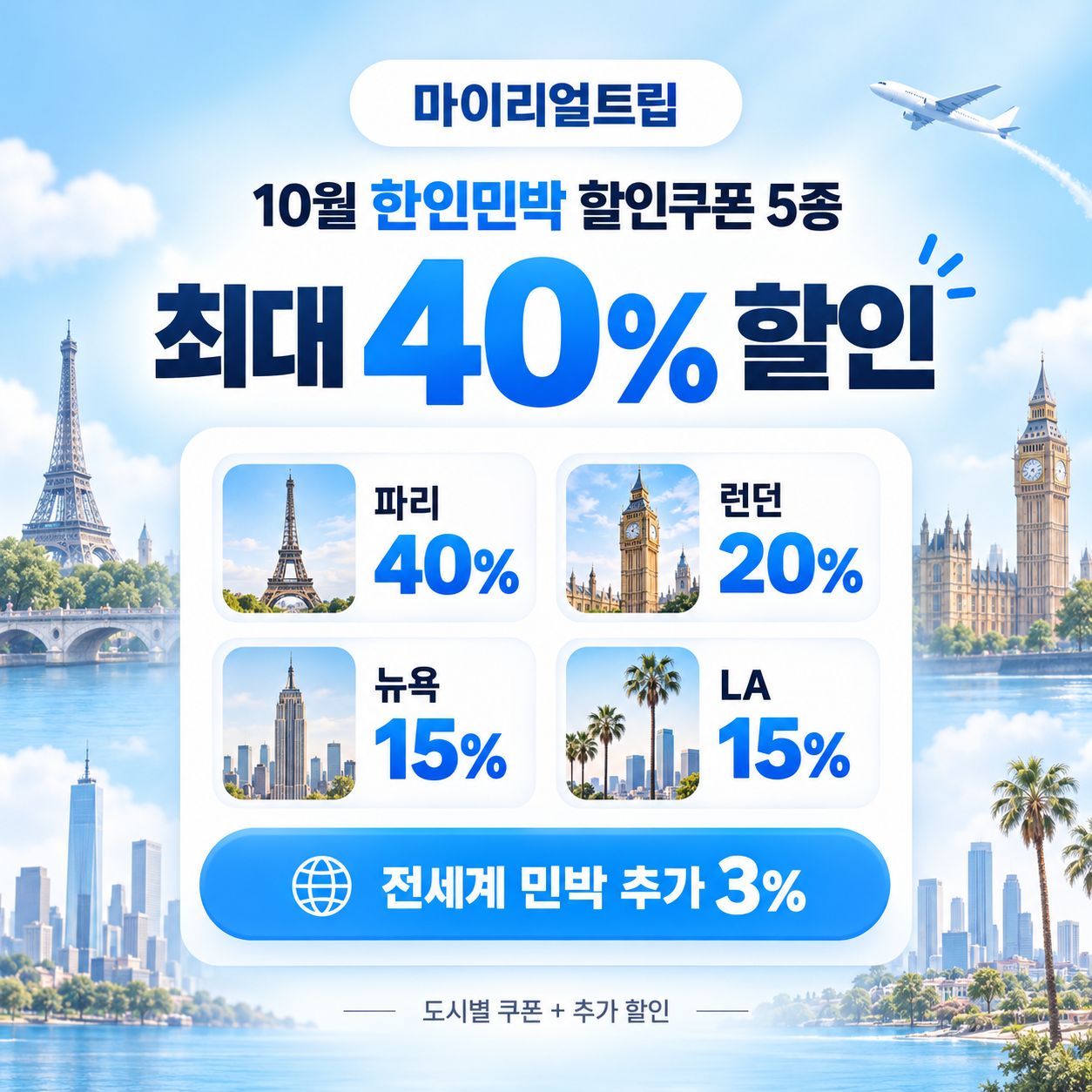 마이리얼트립 한인민박 도시별 할인쿠폰